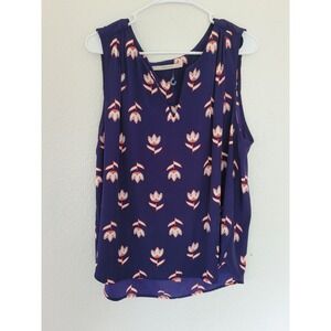 41 Hawthorn Floral Print Sleeveless Blouse V-Neck Top‎ Casual XXL #7